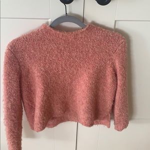 Aerie coral cropped sweater
